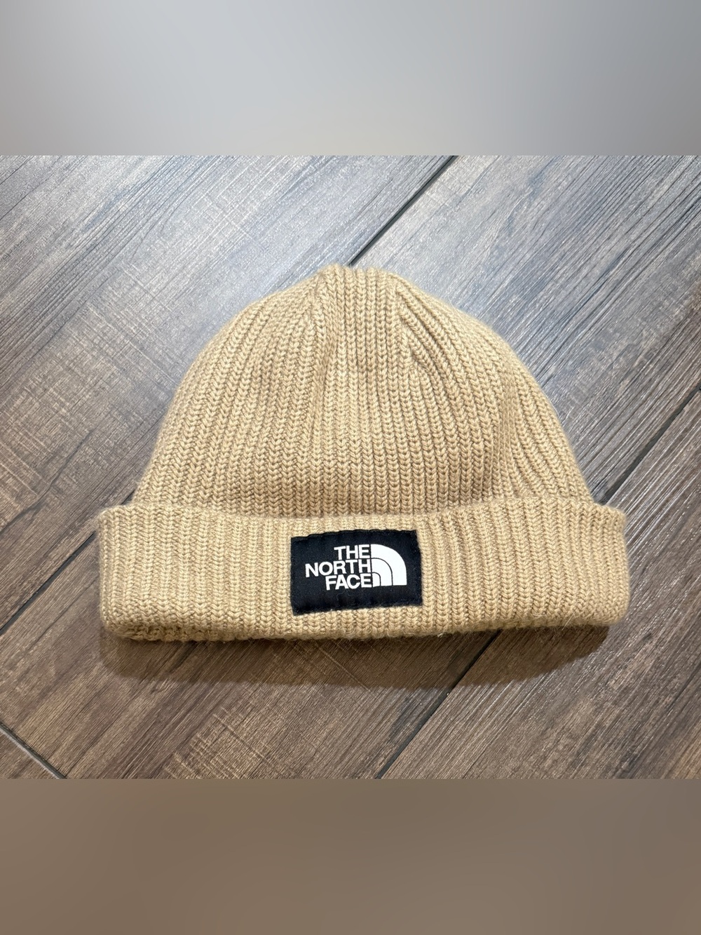 The North Face Tan Ribbed Knit Cuffed Beanie | Like New
